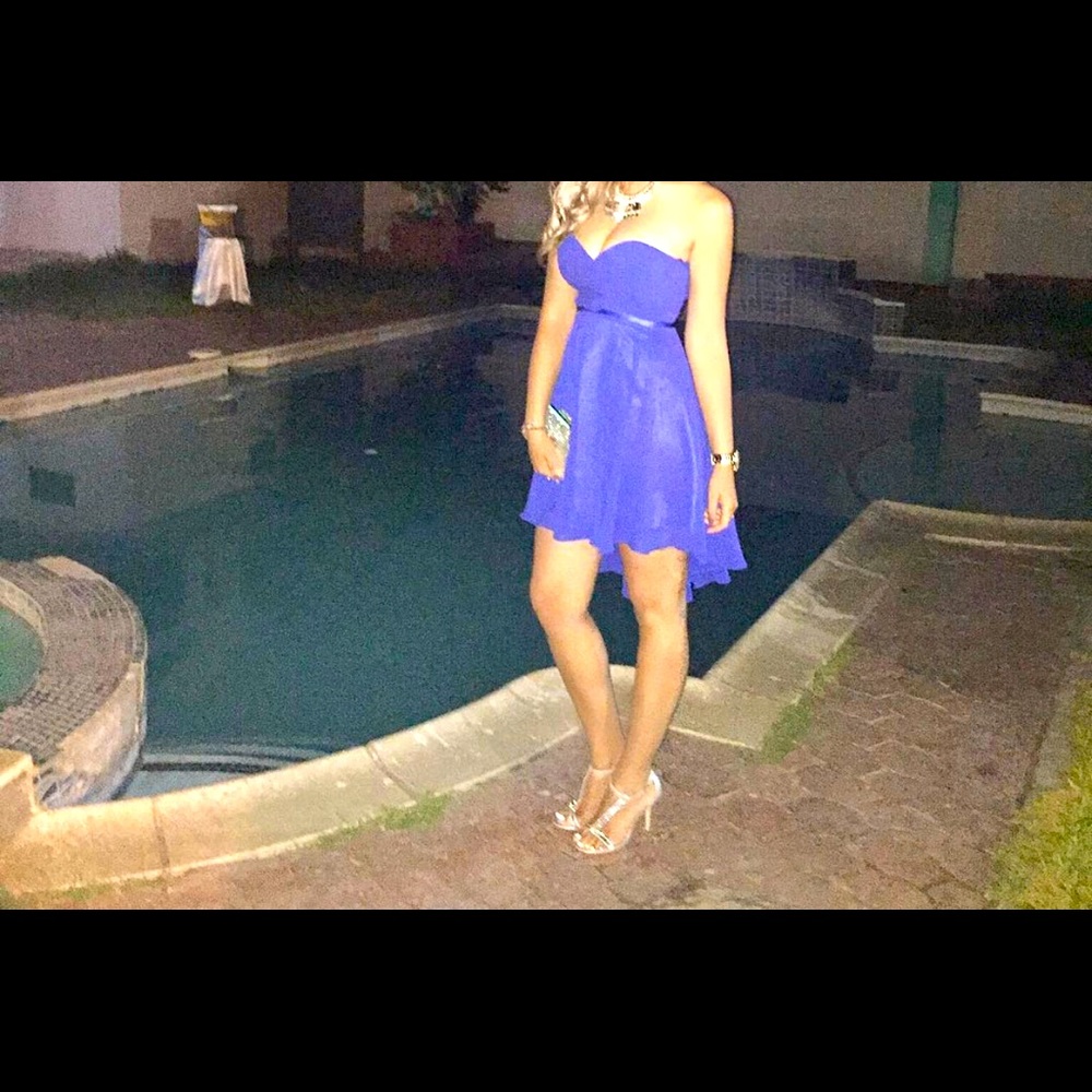 Blue short (short long) dress